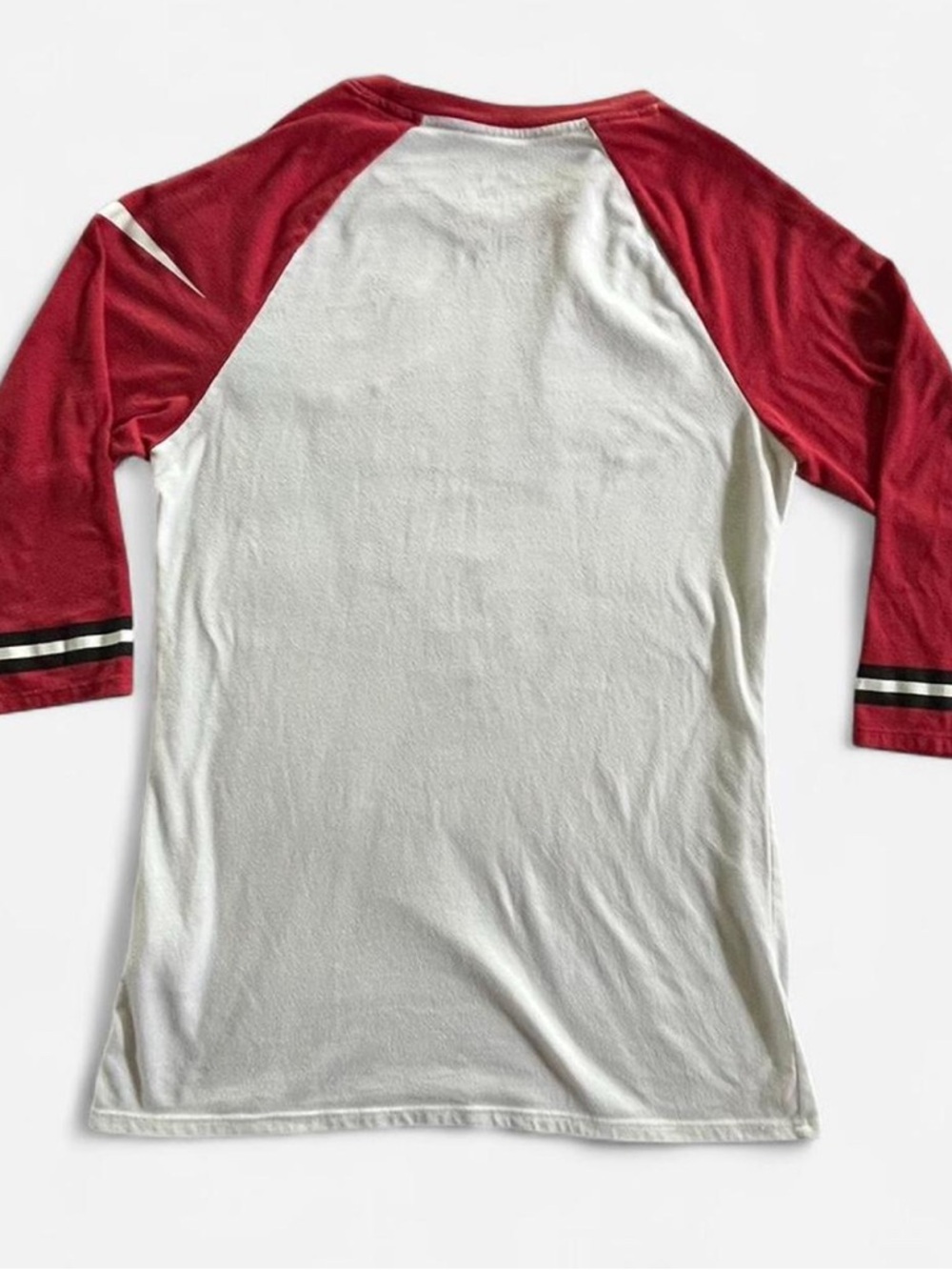 Cincinnati Reds Womens Raglan Baseball Tee - White & Red - Picture 4 of 4